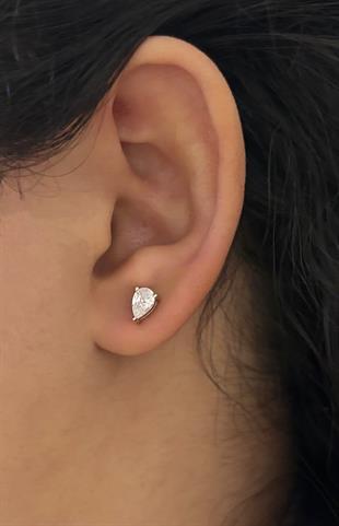 Kadın Damla Model Minimal Gümüş Küpe