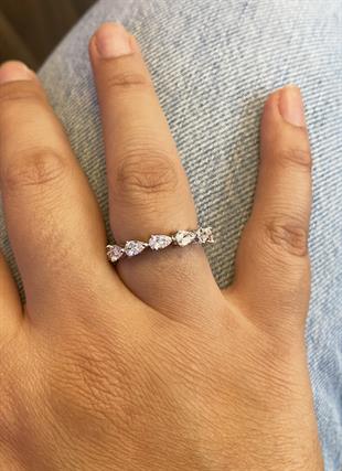 Kadın Damla Model Tam Tur Gümüş Yüzük