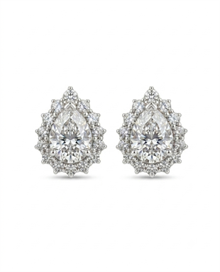 Kadın Damla Moissanite Taş Tasarım Gümüş Küpe