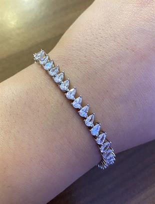 Kadın Damla Taş Model Gümüş Bileklik