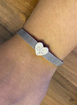 Kadın En İyi Arkadaş Yazılı Reflexion Bileklik Uyumlu Gümüş Charm