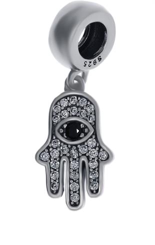 Kadın Fatma Ana Eli Model Gümüş Taşlı Charm