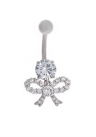 Kadın Fiyonk Model Tektaş Detay Taşlı Çelik Piercing 