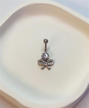 Kadın Fiyonk Model Tektaş Detay Taşlı Çelik Piercing 