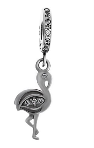 Kadın Flamingo Model Gümüş Charm