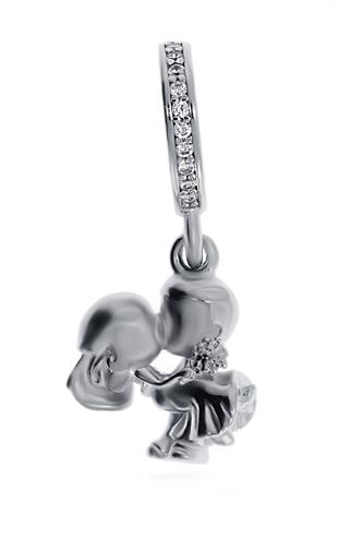 Kadın Gelin ve Damat Temalı Gümüş Charm