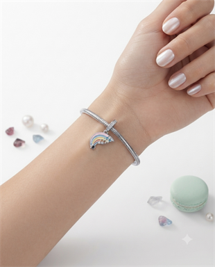 Kadın Gökkuşağı Model Gümüş Charm
