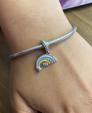 Kadın Gökkuşağı Model Gümüş Charm