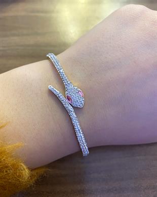 Kadın Gold Detay Yılan Model Çelik Bilezik 