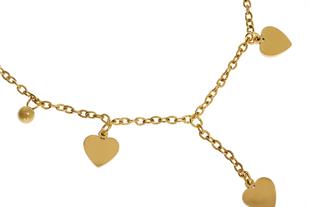 Kadın Gold Renk Sallanan Kalp Model Çelik Halhal