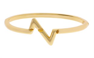 Kadın Gold Renk Zikzak Model Çelik Bilezik