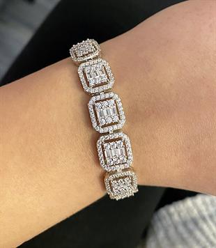 Kadın Gösterişli Gümüş Bileklik