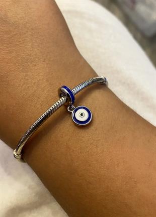 Kadın Gümüş Nazar Boncuk Model Charm