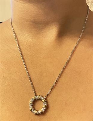 Kadın Halka Model Gold Detay Çelik Kolye