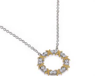 Kadın Halka Model Gold Detay Çelik Kolye