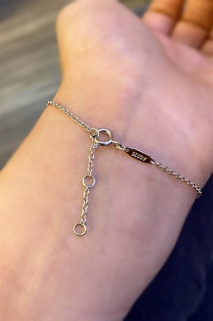 Kadın İç İçe Geçmeli Halka Detay Gümüş Bileklik