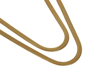 Kadın İkili İtalyan Ezme Çelik Kolye