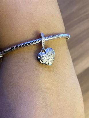 Kadın Kalbimde Gökyüzü Temalı Gümüş Charm