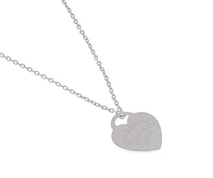 Kadın Kalp Model Gümüş Kolye