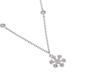 Kadın Kar Tanesi ve Çiçek Model Gümüş Halhal