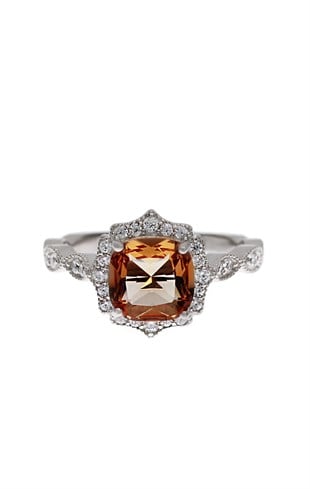 Kadın Kare Model Sultanit Taşlı Gümüş Yüzük