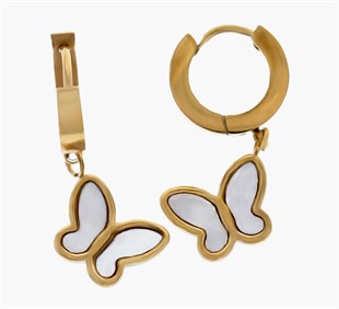 Kadın Kelebek Model Çelik Küpe