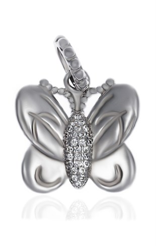 Kadın Kelebek Model Gümüş Charm