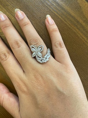 Kadın Kelebek Model Gümüş Yüzük