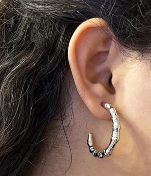 Kadın Kemik Model Gümüş Küpe 