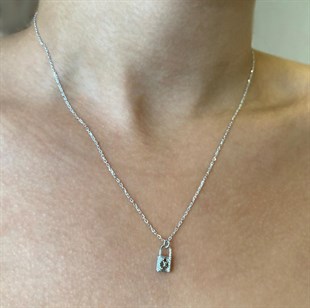 Kadın Kilit Model Gümüş Kolye