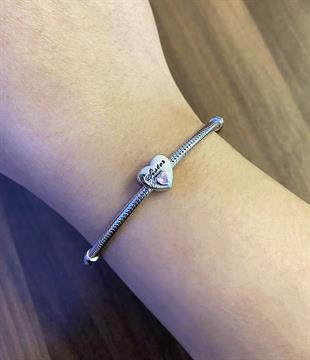 Kadın Kız Kardeş Temalı Gümüş Charm