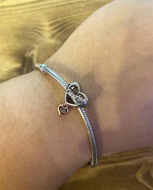 Kadın Kızım Temalı Gümüş Charm 