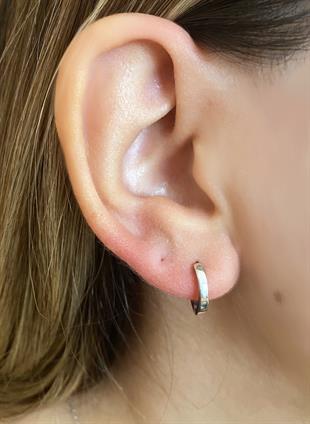 Kadın Küçük Halka Model Gümüş Küpe 