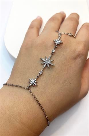 Kadın Kuzey Yıldızı Model Taşlı Çelik Şahmeran