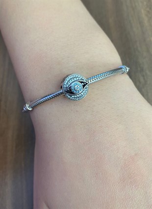 Kadın Mavi Göz Model Gümüş Charm