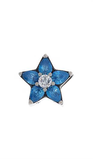 Kadın Mavi Renk Taş Detay Çiçek Model Gümüş Charm