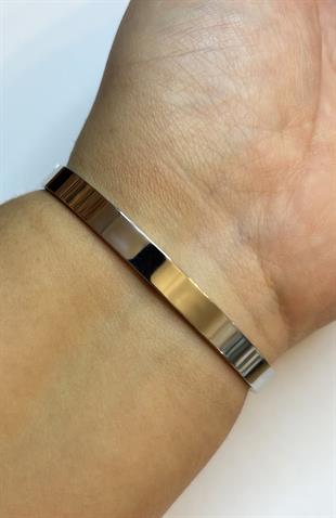 Kadın Mavi Taş Detay Göz Model Çelik Bilezik