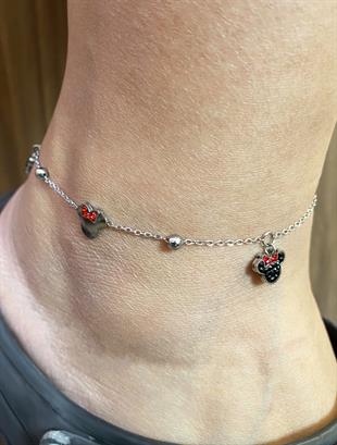 Kadın Mickey Model Çelik Halhal