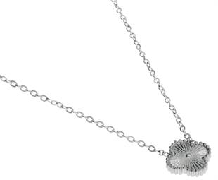 Kadın Minimal Yonca Model Çelik Kolye