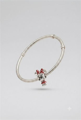 Kadın Minnie Mouse Gümüş Charm