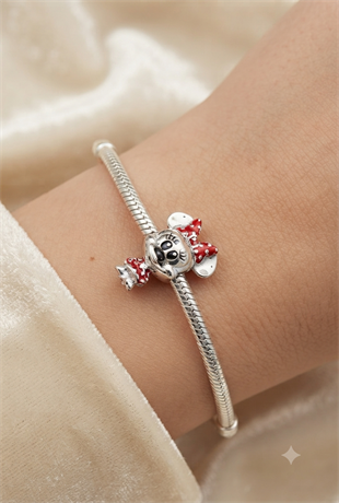 Kadın Minnie Mouse Gümüş Charm