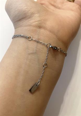 Kadın Modern Hareketli Taşlar Model Çelik Bileklik 