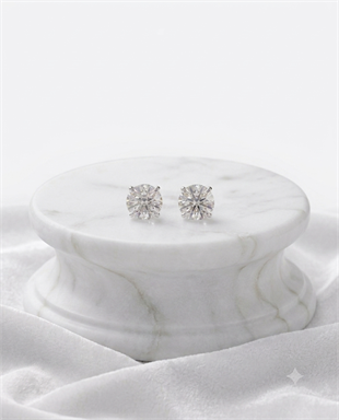 Kadın Moissanite Tek Taş Model Gümüş Küpe