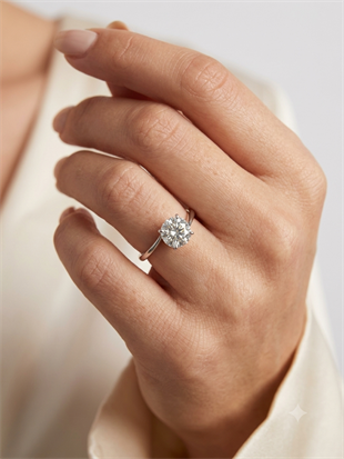 Kadın Moissanite Tek Taş Model Tasarım Detay Gümüş Yüzük 