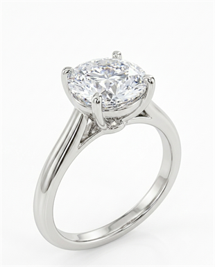Kadın Moissanite Tektaş Detay Gümüş Yüzük