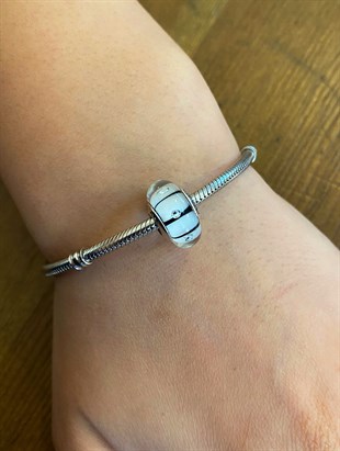 Kadın Murono Taşlı Gümüş Charm