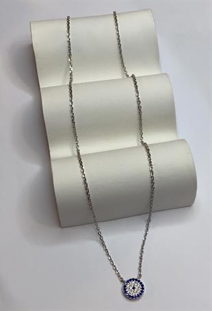 Kadın Nazar Boncuğu Model Gümüş Kolye