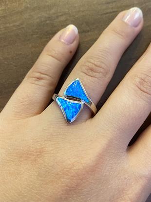 Kadın Opal Taş Gümüş Yüzük