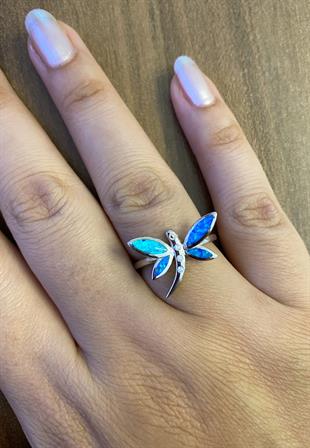 Kadın Opal Yusufçuk Model Gümüş Yüzük