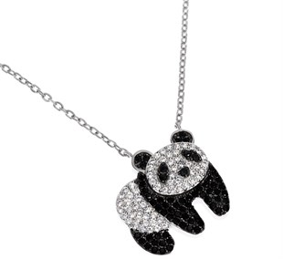 Kadın Panda Model Gümüş Kolye